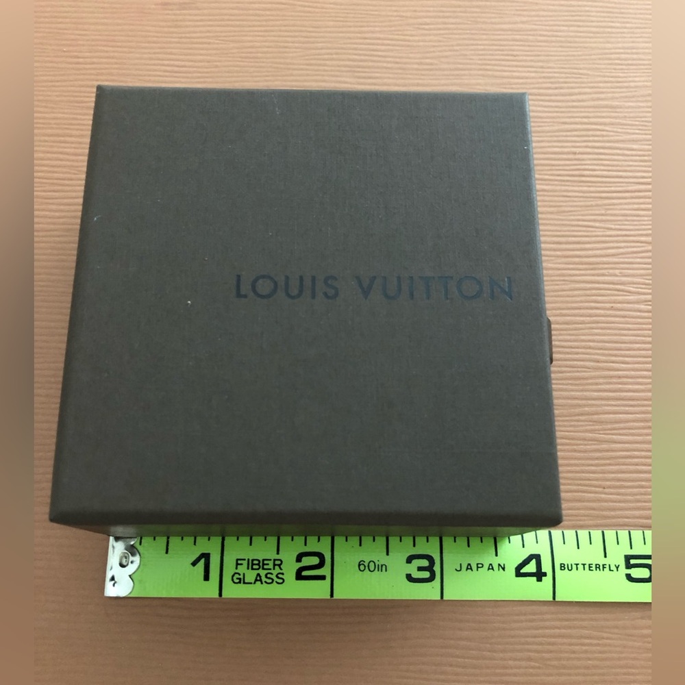Louis Vuitton dark brown gift box with navy logo